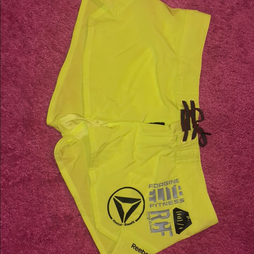 Reebok Neon Yellow Athletic Shorts